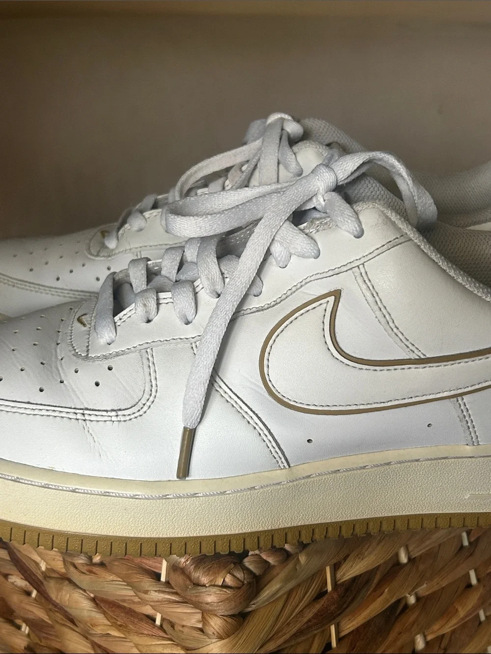 Nike Air Force 1 Low Bronzine/Gold White SIZE 12 US MEN